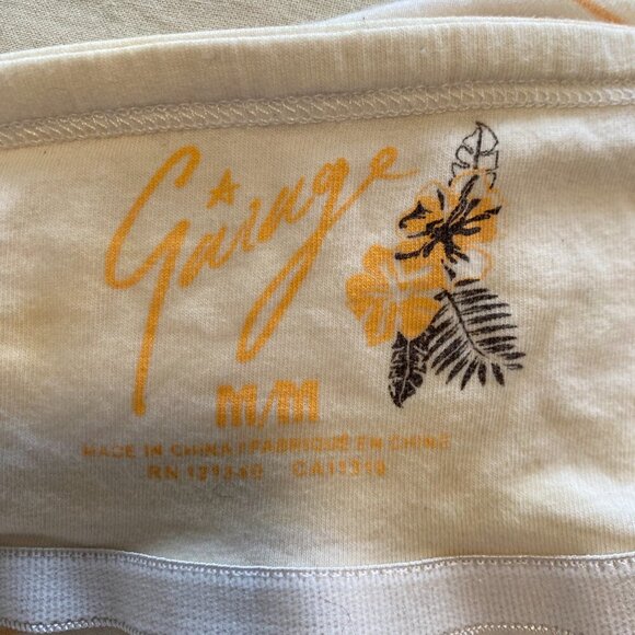 Garage Halter Neck Open Back Striped Summer Floral Fiji Tank Top Size Medium - Picture 5 of 6